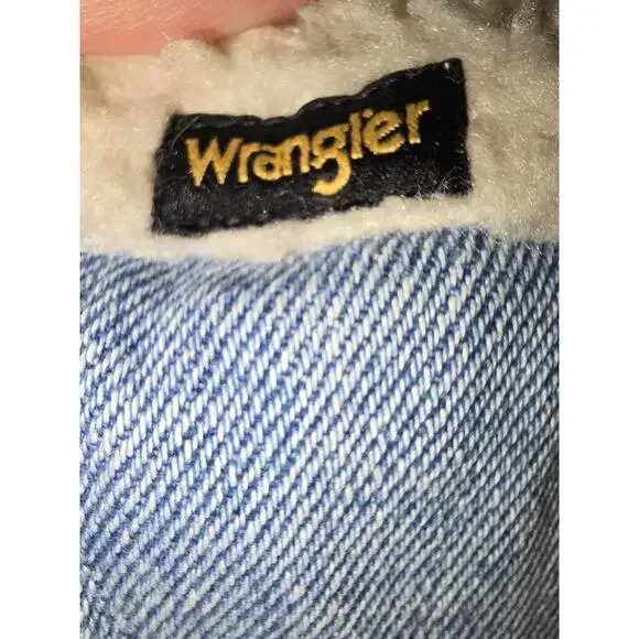 Wrangler Sherpa Denim Jacket XS Womens Western - Picture 7 of 9
